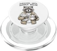 Surviving Until Summer Break Raccoon Funny Teacher PopSockets PopGrip for MagSafe