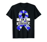 Survivor Colon Cancer Month Awareness Blue Ribbon Support T-Shirt
