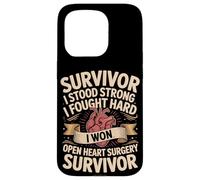 Survivor I Stood Strong I Fought Hard I Won Open Heart Case for iPhone 15 Pro
