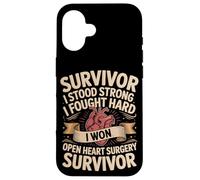 Survivor I Stood Strong I Fought Hard I Won Open Heart Case for iPhone 16