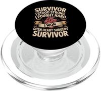 Survivor I Stood Strong I Fought Hard I Won Open Heart PopSockets PopGrip for MagSafe