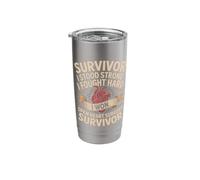 Survivor I Stood Strong I Fought Hard I Won Open Heart Stainless Steel Insulated Tumbler