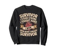 Survivor I Stood Strong I Fought Hard I Won Open Heart Sweatshirt