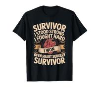 Survivor I Stood Strong I Fought Hard I Won Open Heart T-Shirt