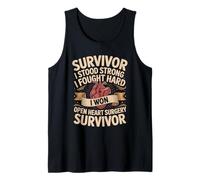 Survivor I Stood Strong I Fought Hard I Won Open Heart Tank Top