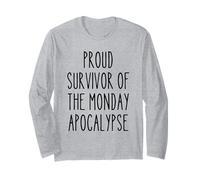 Survivor Monday Apocalypse Work Week Office Secret Santa Long Sleeve T-Shirt