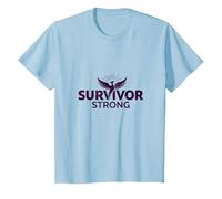 Survivor Strong: Empowering Phoenix Rising Emblem T-Shirt, Kids, Baby Blue, 4 Years