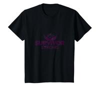 Survivor Strong: Empowering Phoenix Rising Emblem T-Shirt, Kids, Black, 4 Years