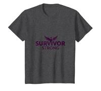 Survivor Strong: Empowering Phoenix Rising Emblem T-Shirt, Kids, Dark Heather Grey, 4 Years