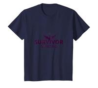 Survivor Strong: Empowering Phoenix Rising Emblem T-Shirt, Kids, Navy, 4 Years