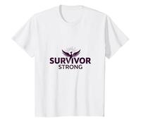 Survivor Strong: Empowering Phoenix Rising Emblem T-Shirt, Kids, White, 4 Years