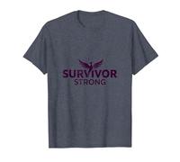 Survivor Strong: Empowering Phoenix Rising Emblem T-Shirt, Men, Heather Blue, 4XL