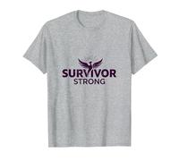Survivor Strong: Empowering Phoenix Rising Emblem T-Shirt, Men, Heather Grey, 4XL