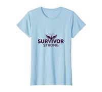 Survivor Strong: Empowering Phoenix Rising Emblem T-Shirt, Women, Baby Blue, XXL