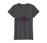 Survivor Strong: Empowering Phoenix Rising Emblem T-Shirt, Women, Dark Heather Grey, M