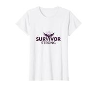 Survivor Strong: Empowering Phoenix Rising Emblem T-Shirt, Women, White, L