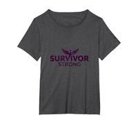 Survivor Strong: Empowering Phoenix Rising Emblem T-Shirt, Women's Plus, Dark Heather Grey, 4X