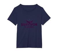 Survivor Strong: Empowering Phoenix Rising Emblem T-Shirt, Women's Plus, Navy, 4X