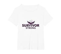 Survivor Strong: Empowering Phoenix Rising Emblem T-Shirt, Women's Plus, White, 4X