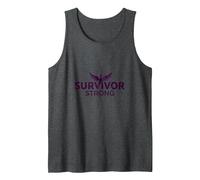Survivor Strong: Empowering Phoenix Rising Emblem Tank Top, Men, Dark Heather Grey, M