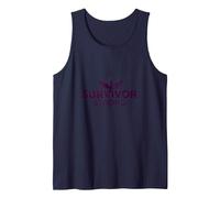 Survivor Strong: Empowering Phoenix Rising Emblem Tank Top, Men, Navy, S