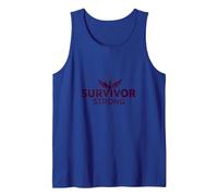 Survivor Strong: Empowering Phoenix Rising Emblem Tank Top, Men, Royal Blue, XL