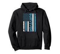Survivor USA Flag Prostate Cancer Awareness Prostate Cancer Pullover Hoodie