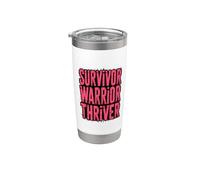 Survivor Warrior Thriver Breast Cancer Awareness Stainless Steel Insulated Tumbler