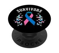 Survivors Cancer Ribbon Butterflies PopSockets Adhesive PopGrip