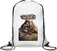 Survivors in Gritty Urban Ruins Gym Sack Casual Drawstring Bag White
