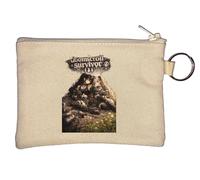 Survivors in Gritty Urban Ruins Key Chain Coin Purse Beige