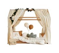 Surwin 2 Pack Bed Canopy for Girls Boys, House Bed Canopy Cover Muslin Mosquito Net Nursery Children's Room Decoration, Scandinavian Style Modern (White,120x350cm)