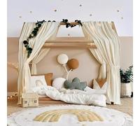 Surwin 2 Pack Bed Canopy for Girls Boys, House Bed Canopy Cover Muslin Mosquito Net Nursery Children's Room Decoration, Nordic Solid Colors (White,120x350cm)