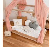 Surwin 2 Pack Bed Canopy for Girls Boys, House Bed Canopy Cover Muslin Mosquito Net Nursery Children's Room Decoration, Modern Scandinavian Style (Pink,120x350cm)