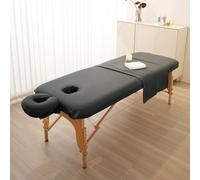 Surwin 3 Piece Massage Table Sheet Set, Massage Bed Cover with Face Hole Microfiber Beauty Massage Table Skirt for Beauty Salon SPA (190x80cm,CS16 Dark Gray)