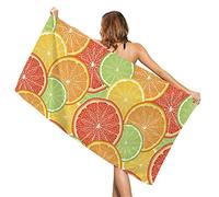 Surwin 3D Beach Towel Microfibre Rectangular, Quick Dry Bath Towel Portable Travel Towel Ultra Absorbent for Sports Travel Swimming Gym Yoga Cruise and Camping (Orange,70 * 35cm)