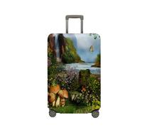 Surwin 3D Jungle Mushroom Trolley Case Protective Cover Elastic Anti-Scratch Luggage Sleeve Cover Premium Travel Suitcase Protector Dustproof Elasticized Washable (Pattern 8,M (22-24 inches))