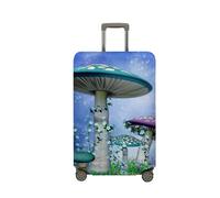 Surwin 3D Jungle Mushroom Trolley Case Protective Cover Elastic Anti-Scratch Luggage Sleeve Cover Premium Travel Suitcase Protector Dustproof Elasticized Washable (Pattern 1,L (26-28 inches))