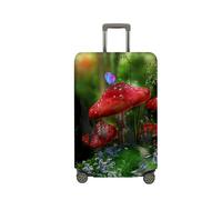 Surwin 3D Jungle Mushroom Trolley Case Protective Cover Elastic Anti-Scratch Luggage Sleeve Cover Premium Travel Suitcase Protector Dustproof Elasticized Washable (Pattern 3,L (26-28 inches))