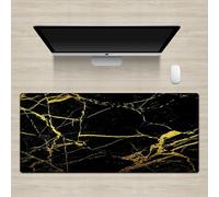 Surwin 3D Marble Gaming Mouse Pad Large Mouse Pad Gaming Mouse Mat with Anti-Slip Base, Washable Desk Mat Long Gaming Mat for Keyboard Computer Laptop (400x800mm,Black A)