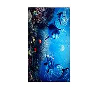 Surwin 3D Ocean Large Beach Towel Microfibre Bath Towel Quick Dry Lightweight Summer Towels for Travel, Swim, Camping, Fitness, Sports, Yoga (70x150cm,Dolphin)