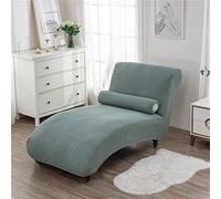 Surwin Armless Chaise Lounge Cover, Stretch Chaise Chair Covers Soft Modern Printing for Indoor Living Room Bedroom Lounge Sofa Slipcovers (1PC,Matcha)