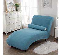Surwin Armless Chaise Lounge Cover, Stretch Chaise Chair Covers Soft Modern Printing for Indoor Living Room Bedroom Lounge Sofa Slipcovers (1PC,sky blue)