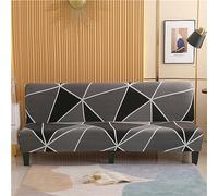 Surwin Armless Sofa Bed Cover, Non Slip Stretch Minimalism Futon Slipcover Protector for 2 Seater/3 Seater Folding Sofa Bed without Armrests Washable (190-230cm,Space)