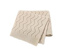 Surwin Baby Knitted Soft Blanket for Newborn, Warm Swaddle Wrap Stroller Cover Nursing Blanket Sleep Sack Stroller, Kids Boys and Girls Birthday Gift (80x100cm,Ripple camel)