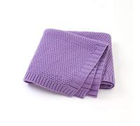 Surwin Baby Knitted Soft Blanket for Newborn, Warm Swaddle Wrap Stroller Cover Nursing Blanket Sleep Sack Stroller, Birthday Gift for Kids Boys and Girls (80x100cm,Light purple)
