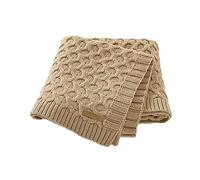 Surwin Baby Knitted Soft Blanket for Newborn, Warm Swaddle Wrap Stroller Cover Nursing Blanket Sleep Sack Stroller, Birthday Gift for Kids Boys and Girls (80x100cm,Camel)