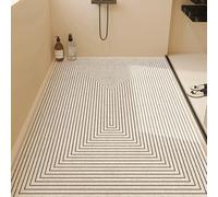 Surwin Bath Mat Non Slip, Modern Simple Soft Quick Dry Rubber Loofah Shower Bathroom Mats, Anti Slip for Bathtub Inside Shower Bathroom Bath Tub Floor (Rectangles,80x120cm)