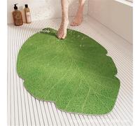 Surwin Bath Mat Non Slip Shower Mats, Soft Rubber Loofah Bathtub Mat for Inside Shower Bathroom Bathtub Bath Tub Floor, Green prints Anti Slip Quick Dry (Green leaves,40x60cm)