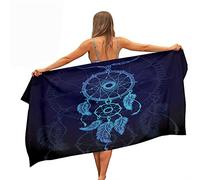 Surwin Beach Bath Towel, Dreamcatcher Print Microfibre Quick Dry Extra Large Lightweight Super Soft Summer Towels for Travel Vacation Pool Swim or Sports Fitness (Blue Dream Catcher,80x160cm)